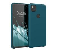 kwmobile Carcasa Compatible con Google Pixel 4a Funda - Case TPU y Silicona antigolpes - Apto Carga inalámbrica - petróleo Mate