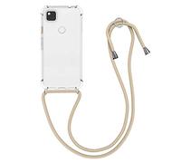 kwmobile Carcasa Compatible con Google Pixel 4a Funda con Cuerda - Funda con Correa Colgante - Cordón Ajustable - Bordes elevados
