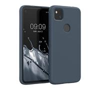kwmobile Carcasa Compatible con Google Pixel 4a Funda de Silicona - Flexible con Interior de Microfibra - Suave Protector antigolpes - Pizarra Oscura