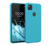 kwmobile Carcasa Compatible con Google Pixel 4a Funda de Silicona - Flexible con Interior de Microfibra - Suave Protector antigolpes - Glaciar Cool