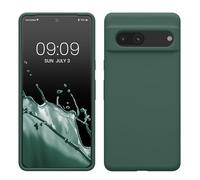 kwmobile Carcasa Compatible con Google Pixel 7 Funda - Case TPU y Silicona antigolpes - Apto Carga inalámbrica - Verde Bosque