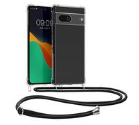 kwmobile Carcasa Compatible con Google Pixel 7 Funda con Cuerda - Funda con Correa Colgante - Cordón Ajustable - Bordes elevados