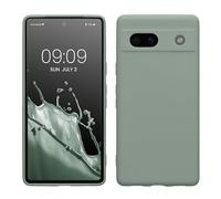 kwmobile Carcasa Compatible con Google Pixel 7a Funda - con Bordes elevados - Apto Carga inalámbrica - Verde Ahumado Mate