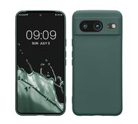 kwmobile Carcasa Compatible con Google Pixel 8 Funda - Bordes elevados anticaídas - Case de TPU y Silicona con Interior de Microfibra - Verde Bosque