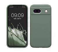 kwmobile Carcasa Compatible con Google Pixel 8a Funda - Case TPU y Silicona antigolpes - Apto Carga inalámbrica - Verde Ahumado