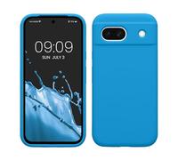 kwmobile Carcasa Compatible con Google Pixel 8a Funda - Case TPU y Silicona antigolpes - Apto Carga inalámbrica - Azul Radiante