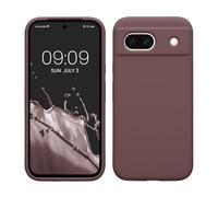kwmobile Carcasa Compatible con Google Pixel 8a Funda - Case TPU y Silicona antigolpes - Apto Carga inalámbrica - violteta Ciruela