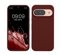 kwmobile Carcasa Compatible con Google Pixel 9 Funda - Funda Compatible con Google Pixel 9 Pro Case - Protector antigolpes de TPU y Silicona - Apto Carga inalámbrica - Rojo Vino