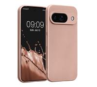 kwmobile Carcasa Compatible con Google Pixel 9 Funda - Funda Ultrafina de TPU con Bordes elevados - Oro Rosa Metalizado