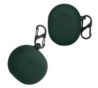 kwmobile Carcasa Compatible con Google Pixel Buds Pro 2 / Pixel Buds Pro Funda - Funda de Silicona antigolpes con mosquetón - Verde Oscuro