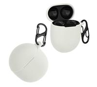 kwmobile Carcasa Compatible con Google Pixel Buds Pro Funda - Funda de Silicona antigolpes con mosquetón - Blanco