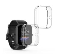 kwmobile Carcasa Compatible con Huami Amazfit Bip 3 / Bip 3 Pro Funda - 2X Protector Pantalla Completo - Ultrafino y antigolpes - Transparente
