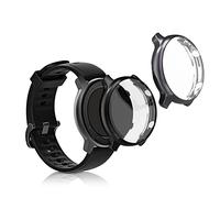 kwmobile Carcasa Compatible con Huami Amazfit GTR 2 / 2e Funda - 2X Protector Pantalla Completo - Ultrafino y antigolpes - Negro/Gris