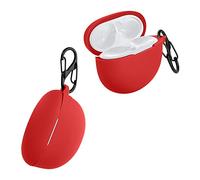 kwmobile Carcasa Compatible con Huawei Freebuds 4i Funda - Funda de Silicona antigolpes con mosquetón - Rojo