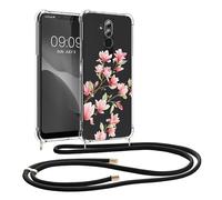 kwmobile Carcasa Compatible con Huawei Mate 20 Lite Funda con Cuerda - Funda con Correa Colgante - Cordón Ajustable - Bordes elevados - Magnolias