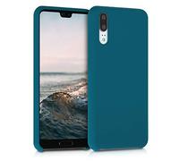 kwmobile Carcasa Compatible con Huawei P20 Funda - Case TPU y Silicona antigolpes - Apto Carga inalámbrica - petróleo Mate