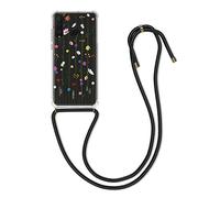 kwmobile Carcasa Compatible con Huawei P30 Lite Funda con Cuerda - Funda con Correa Colgante - Cordón Ajustable - Bordes elevados - Flores Colores