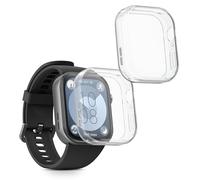 kwmobile Carcasa Compatible con Huawei Watch Fit 3 Funda - 2X Protector Pantalla Completo - Ultrafino y antigolpes - Transparente