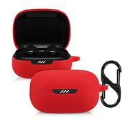kwmobile Carcasa Compatible con JBL Live Pro Plus Funda - Funda de Silicona antigolpes con mosquetón - Rojo