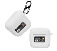 kwmobile Carcasa Compatible con JBL Tour Pro 2 Funda - Funda de Silicona antigolpes con mosquetón - Blanco