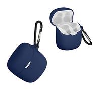 kwmobile Carcasa Compatible con JBL Tune 220TWS / 225TWS Funda - Funda de Silicona antigolpes con mosquetón - Azul Oscuro