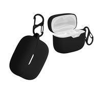 kwmobile Carcasa Compatible con JBL Tune 230 NC TWS / T230NC / T235NC Funda - Funda de Silicona antigolpes con mosquetón - Negro