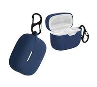 kwmobile Carcasa Compatible con JBL Tune 230 NC TWS / T230NC / T235NC Funda - Funda de Silicona antigolpes con mosquetón - Azul Oscuro
