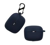 kwmobile Carcasa Compatible con JBL Tune Buds Funda - Funda de Silicona antigolpes con mosquetón - Azul Oscuro