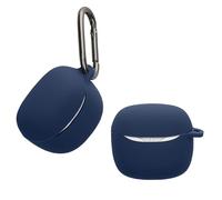 kwmobile Carcasa Compatible con JBL Tune Flex 2 Funda - Funda de Silicona antigolpes con mosquetón - Azul Oscuro