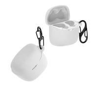 kwmobile Carcasa Compatible con JBL Tune Flex Funda - Funda de Silicona antigolpes con mosquetón - Blanco