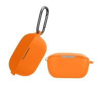 kwmobile Carcasa Compatible con JBL Wave Buds Funda - Funda de Silicona antigolpes con mosquetón - Naranja