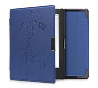 kwmobile Carcasa Compatible con Kobo Aura Edition 1 Funda - Funda con Tapa y Cierre magnético de Cuero sintético - Flores y Mariposas