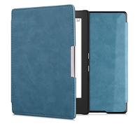 kwmobile Carcasa Compatible con Kobo Aura H2O Edition 1 Funda - Funda con Tapa y Cierre magnético de Cuero sintético - petróleo