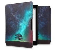 kwmobile Carcasa Compatible con Kobo Aura One Funda - Funda con Tapa y Cierre magnético de Cuero sintético - árbol y Estrellas