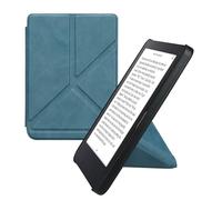 kwmobile Carcasa Compatible con Kobo Clara 2E Funda con Soporte - Funda con Origami y Tapa con Cierre magnéetico - petróleo