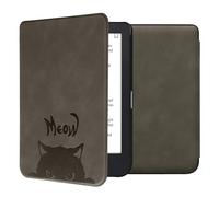 kwmobile Carcasa Compatible con Kobo Clara 2E Funda - Funda con Tapa magnética de Cuero sintético - Gris/Negro
