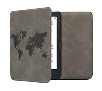 kwmobile Carcasa Compatible con Kobo Clara 2E Funda - Funda con Tapa magnética de Cuero sintético - Gris