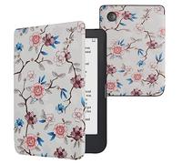 kwmobile Carcasa Compatible con Kobo Clara 2E Funda - Funda con Tapa y Cierre magnético de Cuero sintético - Flores Old School