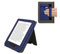 kwmobile Carcasa Compatible con Kobo Clara BW/Colour - Funda con Solapa Correa de Mano y Soporte de Apoyo - Cuero sintético