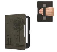 kwmobile Carcasa Compatible con Kobo Clara BW/Colour - Funda e-Book con Solapa y Correa de Mano - niños y Diente león