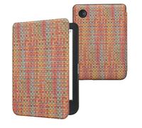 kwmobile Carcasa Compatible con Kobo Clara BW/Colour Funda - Funda con Tapa y Cierre magnético de Cuero sintético - Efecto Fibra Multicolor