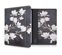 kwmobile Carcasa Compatible con Kobo Forma Funda - Funda con Tapa y Cierre magnético de Cuero sintético - Magnolias