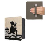 kwmobile Carcasa Compatible con Kobo Forma Funda - Funda e-Book con Solapa y Correa de Mano - Chica lectora