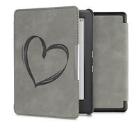 kwmobile Carcasa Compatible con Kobo GLO HD/Touch 2.0 Funda - Funda con Tapa magnética de Cuero sintético - Gris