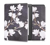 kwmobile Carcasa Compatible con Kobo GLO HD/Touch 2.0 Funda - Funda con Tapa y Cierre magnético de Cuero sintético - Magnolias