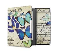 kwmobile Carcasa Compatible con Kobo GLO HD/Touch 2.0 Funda - Funda con Tapa y Cierre magnético de Cuero sintético - Mariposas Vintage