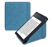 kwmobile Carcasa Compatible con Kobo Libra 2 Funda con Soporte - Funda con Origami y Tapa con Cierre magnéetico - petróleo