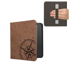 kwmobile Carcasa Compatible con Kobo Libra 2 - Funda e-Book de Ante sintético con Solapa y Correa de Mano - de Aguja magnética