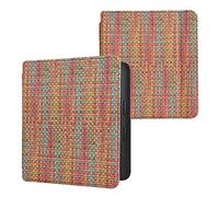 kwmobile Carcasa Compatible con Kobo Libra 2 - Funda para Libro electrónico con Cierre magnético - Efecto Fibra Multicolor
