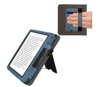 kwmobile Carcasa Compatible con Kobo Libra Colour Funda - Funda con Stand Agarre de Mano y Tarjetero - Azul Oscuro/Gris Oscuro